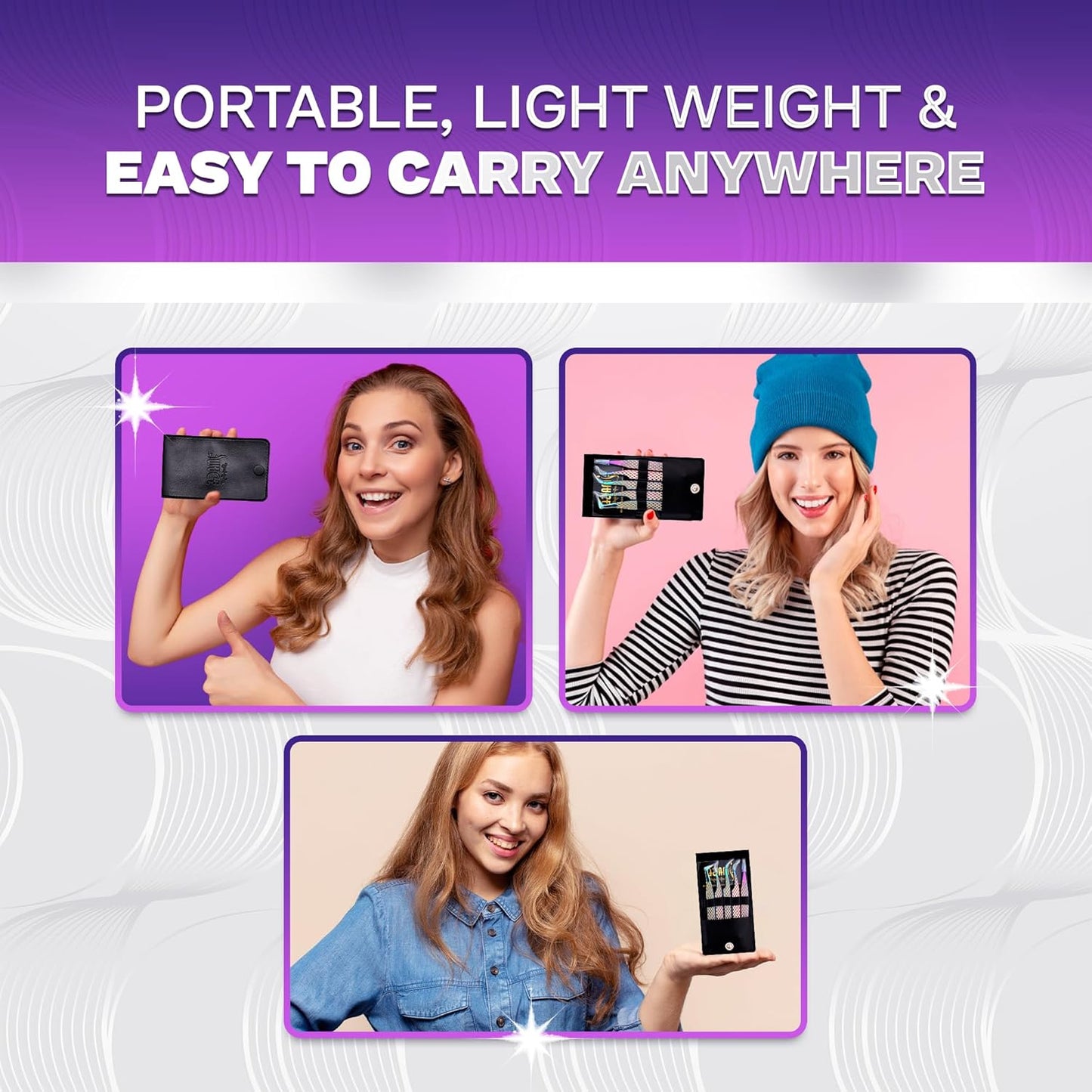 5 Pcs Fiber-Tip Japanese Steel Lash Tweezer Set with Leather Case, Professional Eyelash Tweezers for Lash Extensions – Titanium Coated, 90 & 45 Angled, Precision Pointed Tweezers (Rainbow Color)