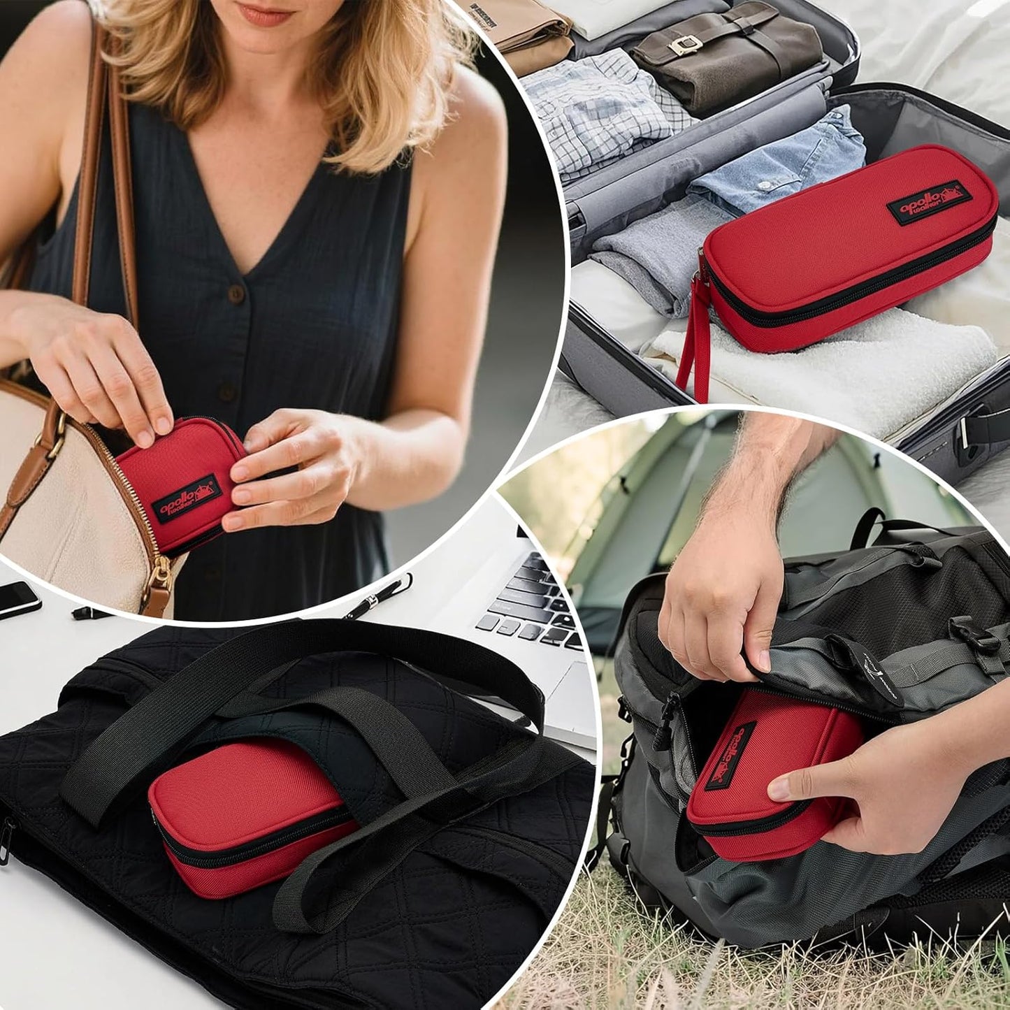 apollo walker Insulin Cooler Travel Case Diabetic Medication Cooler with Ice Packs and Insulation Liner Insulin Cooler Travel case TSA Approved