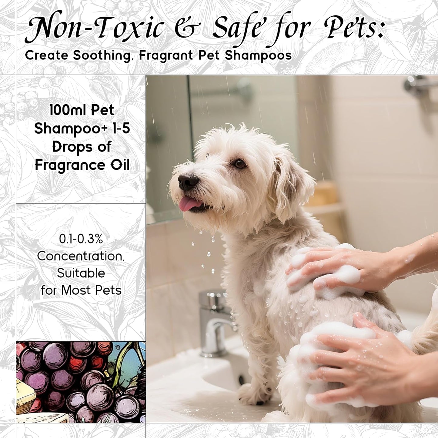 HIQILI Grape Fragrance Oil for Diffuser & Oil Burner, Fruity Scents for Making Candles, Hand Soap, Air Freshener, Long Lasting - 5.07 Fl Oz