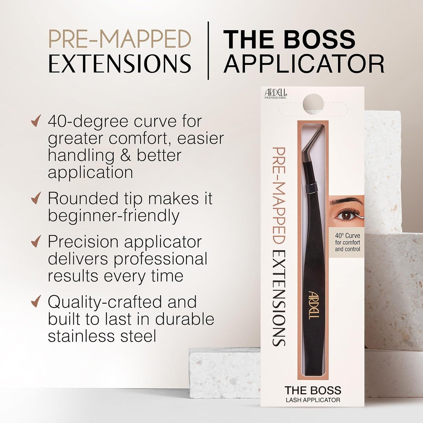 Ardell Pre-Mapped Eyelash Extensions Kit - False Lashes Doll Eye, Reusable Segmented Lash Strips, Long-Lasting with Lash Glue and Remover, 4 Pack