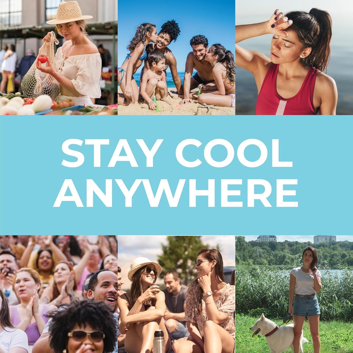 SHAKEitCOOL Extended Size Cooling Towel – Be Cool in Style - Heat Relief, Soft, Lightweight, Sun Protection, Easy Clean - Perfect for Biking, Hiking, Running, Yoga, Golf, Gardening - Golf M