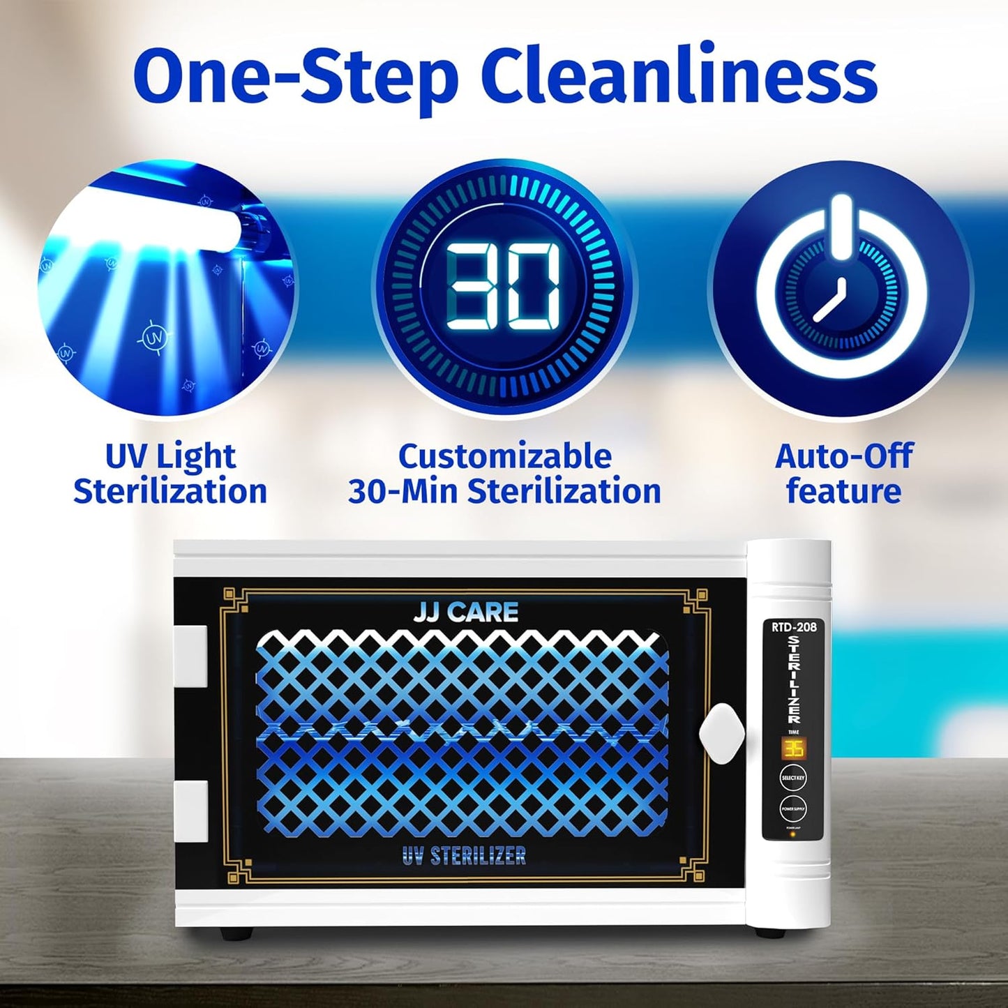 JJ CARE UV Sanitizer Cabinet – 8L Capacity, LED Timer, 99% UV Killing Efficiency, Professional UV Sanitizing Cabinet for Salon, Spa, Office, and Home Use