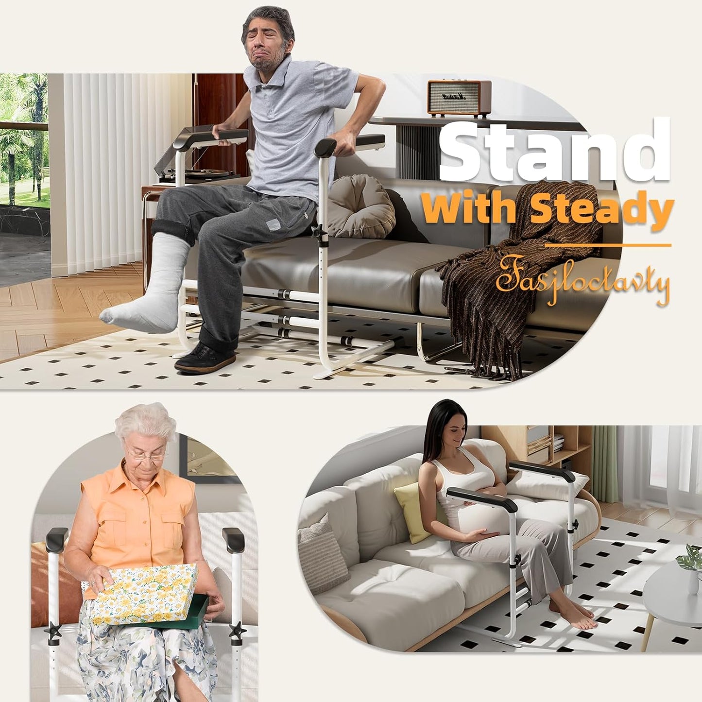 Couch Stand Assist for Elderly, Height and Width Adjustable Chair Sofa Lift Assist Devices for Senior, Disabled,Pregnancy, Chair Mobility Daily Aid, 450 lbs Capacity