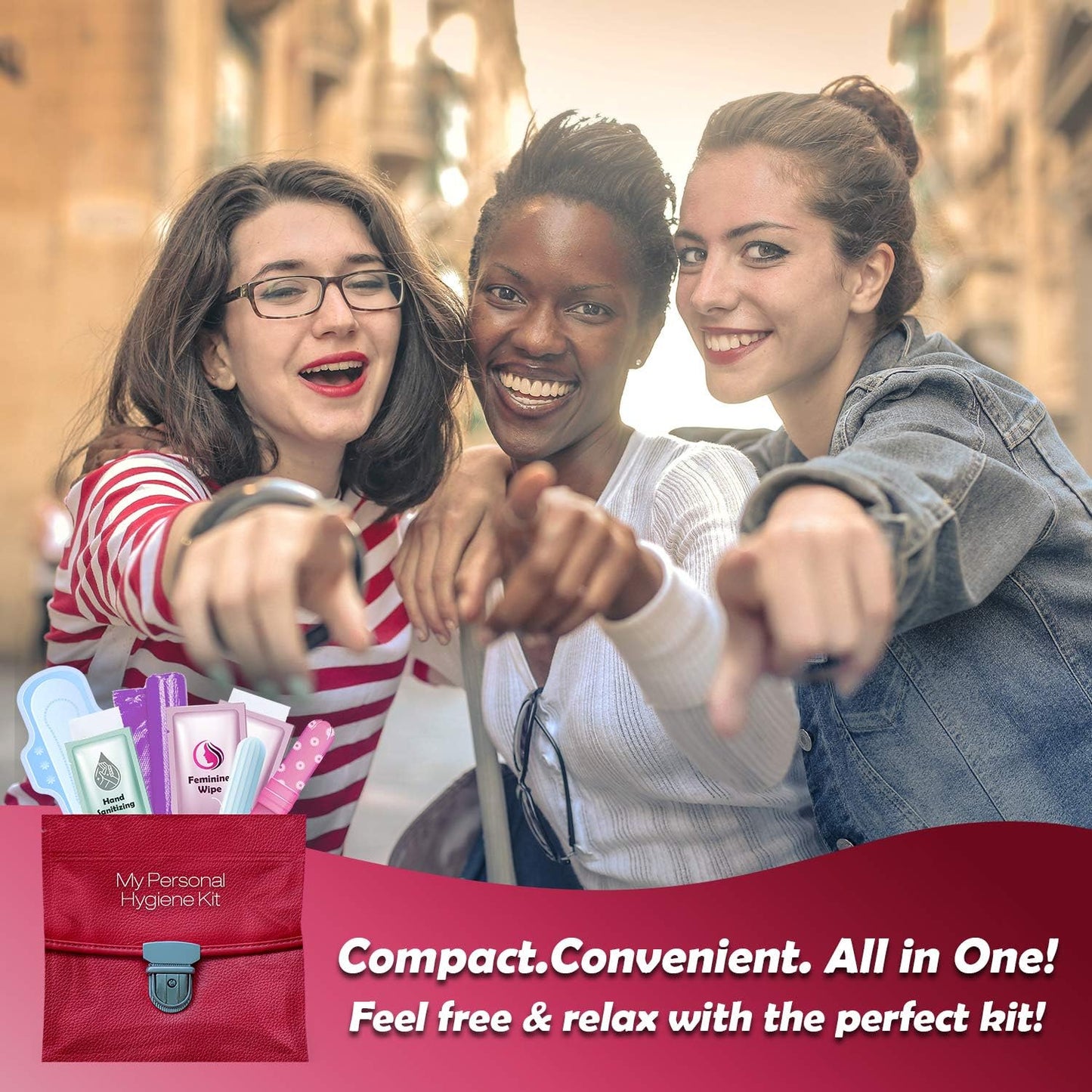 Light Leather Style Menstrual Kit All-in-One 10 Pack | Convenience on The Go | Period Kit Pack for Travelling, Tweens & Teenagers or just When You’re Out | Individually Wrapped Feminine Hygiene