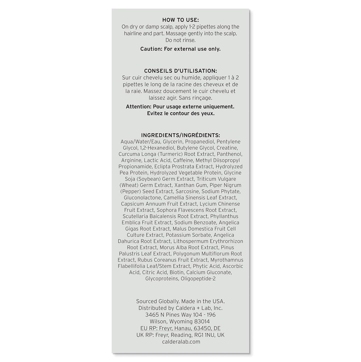 Caldera + Lab The Hair Serum | Men’s Thickening Serum for Thinning & Receding Hair, Supports Fuller & Stronger-Looking Hair, Dermatologically Tested - All Hair Types