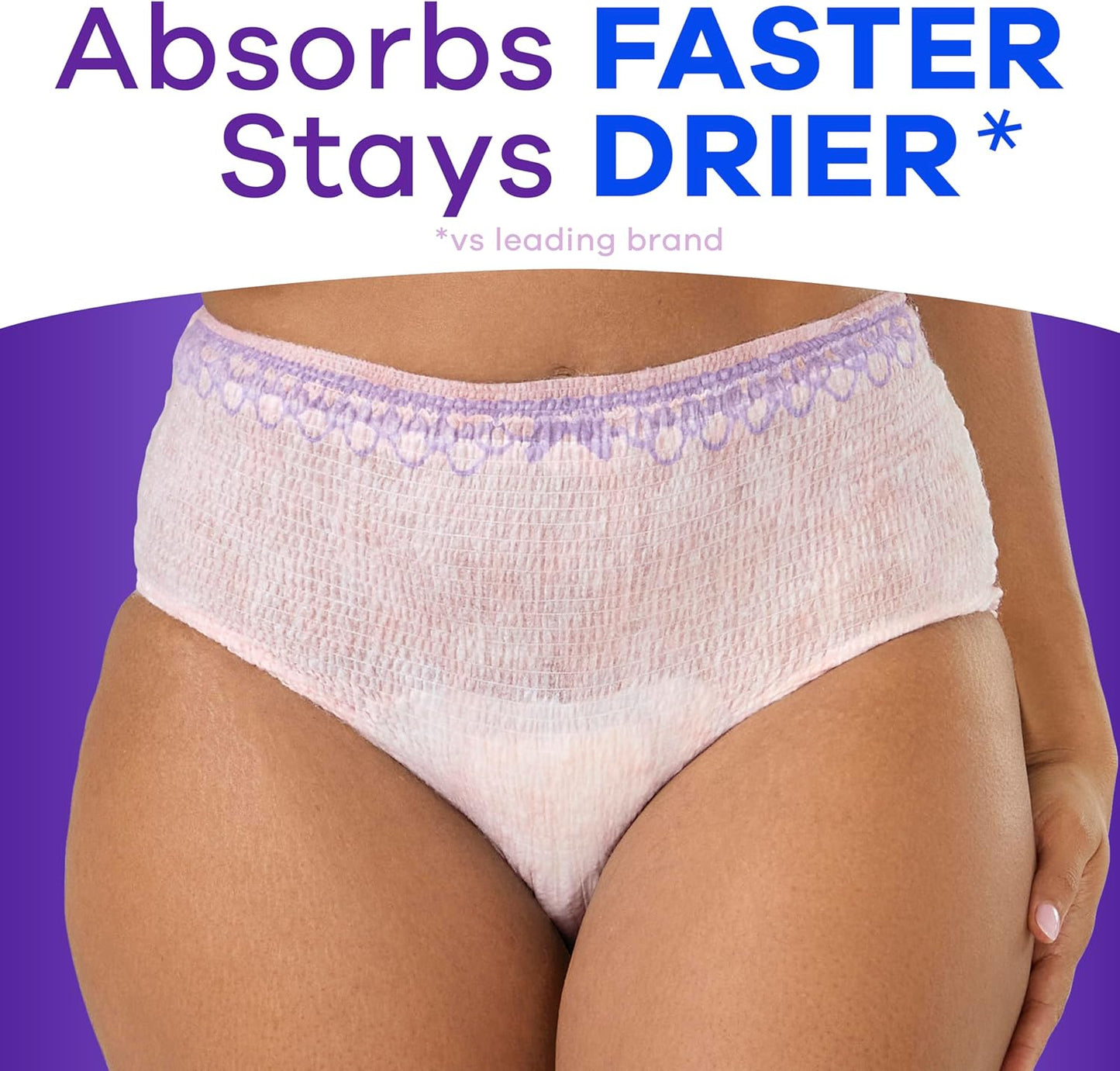 Always Discreet Adult Incontinence Underwear for Women and Postpartum Underwear, Large, Up to 100% Bladder Leak Protection, 28 Count