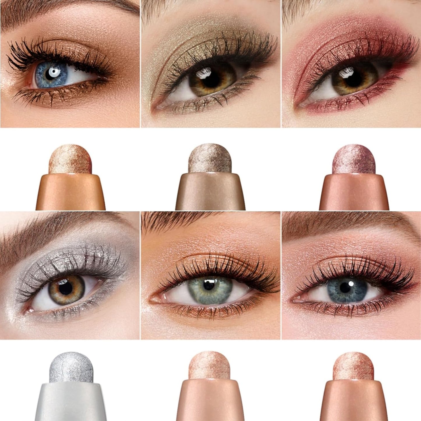 Jolilab Eyeshadow Stick Set, 2 PCS Matte Professional Bright-Colored Contouring and Highlight Eyeshadow Stick, Cream Waterproof Long Lasting High Pigmented Eye Shadow. (2, 01+18 2pcs)