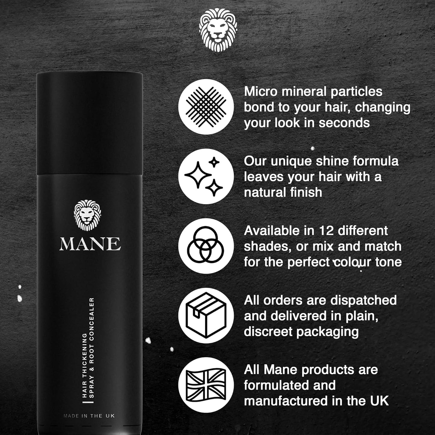 Mane Hair Thickening Spray & Root Touch Up, Instantly Thicker Hair for Men & Women, Fill in Hairlines and Hide Thinning and Fine Patches - Light Blond, 12 Colors (6.76 oz)