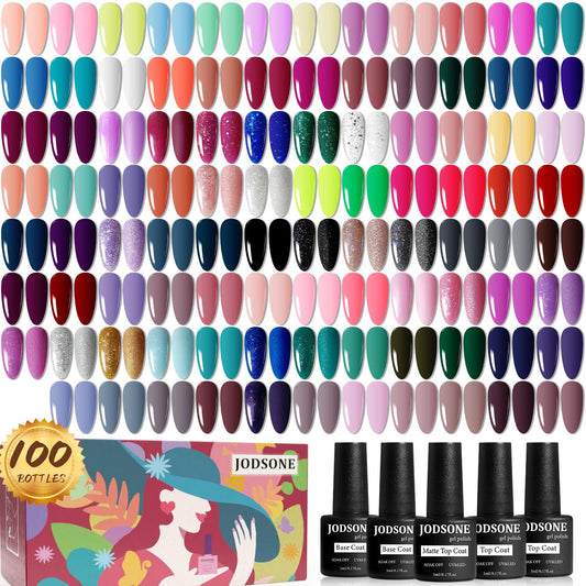 JODSONE Gel Nail Polish Starter Set 100 Pieces Multi-color Gel Nail Polish Nail Salon Home Use In Shine