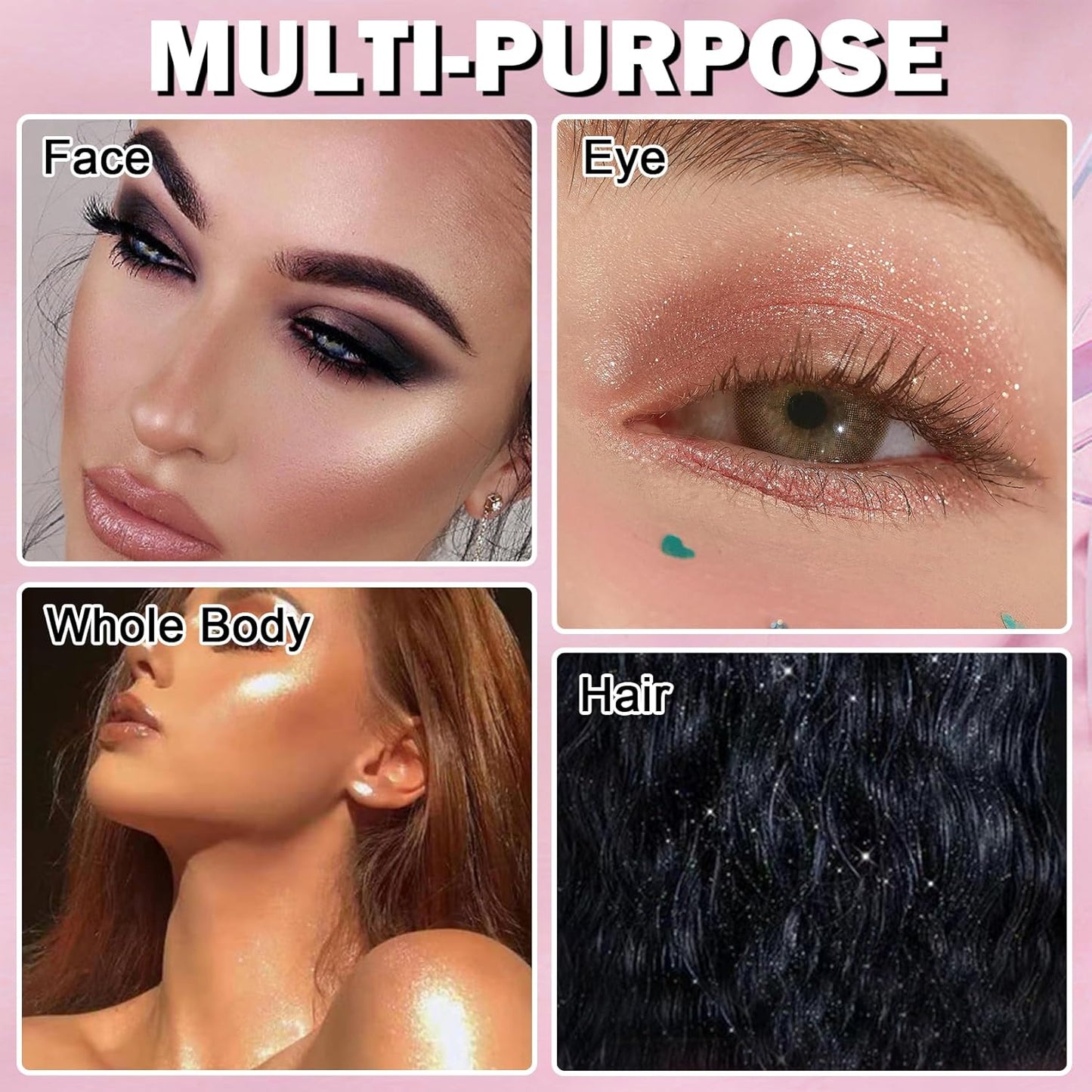 White Highlighter Makeup Palette Face Highlighter Powder Iluminadores De Maquillaje Narutal Shimmer Glitter Highlighter Blush Powder Makeup Palette-03 Fairy Pink