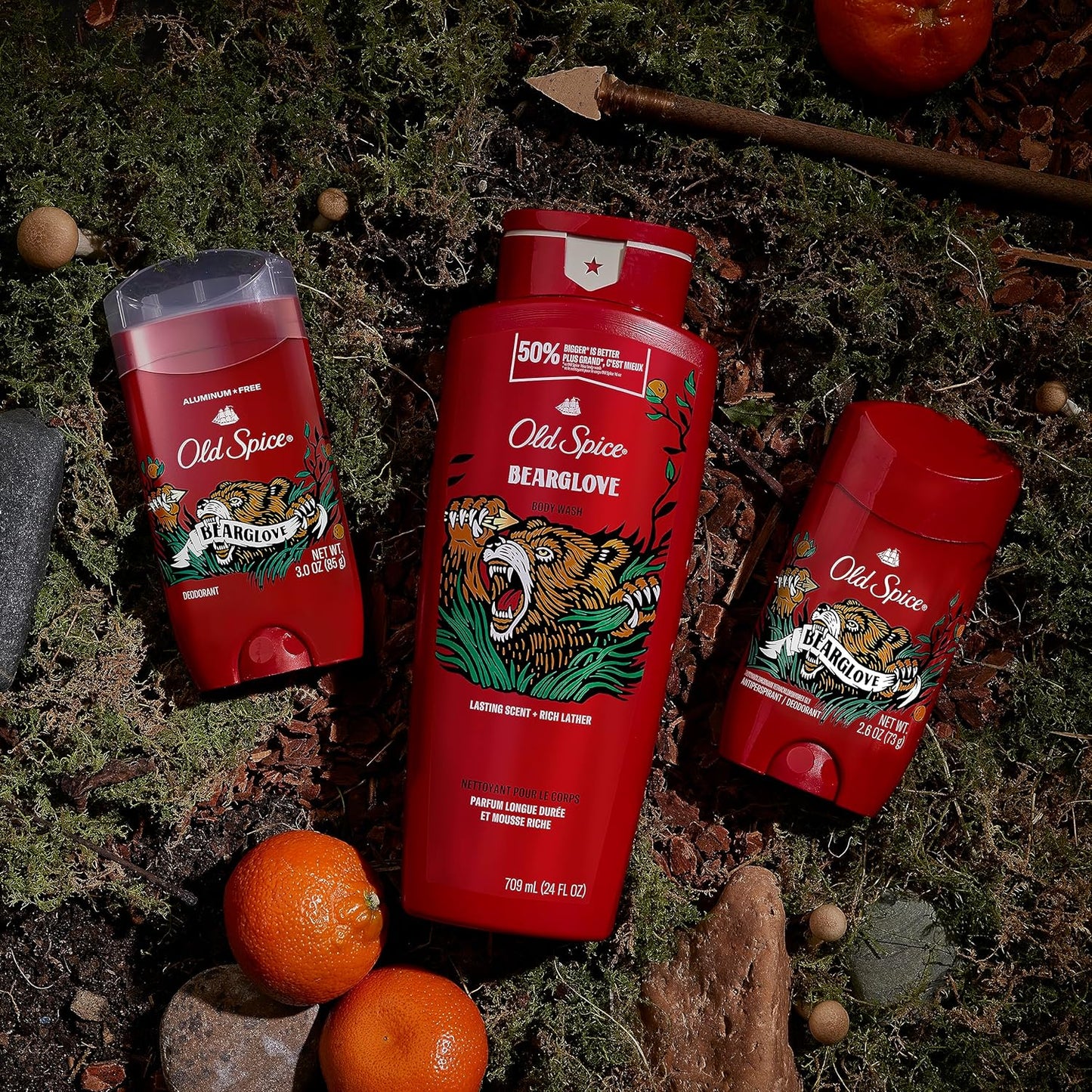 Old Spice Body Wash for Men, Bearglove, Long Lasting Lather, 24 fl oz (Pack of 4)