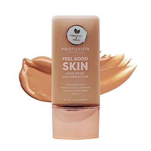 Profusion Cosmetics Lightweight Liquid Foundation for a Flawless and Elegant Radiance, Breathable Makeup for Improves Uneven Skin Tone, Cruelty-Free - Medium 3