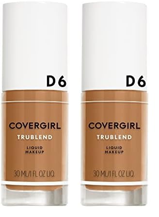 COVERGIRL truBlend Liquid Foundation Makeup Toasted Almond D6, 1 oz (Pack of 2)