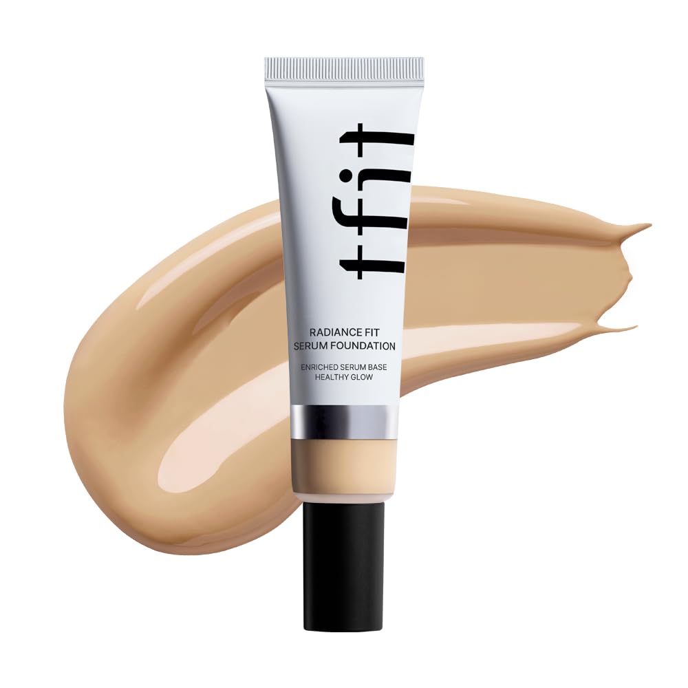 TFIT Radiance Fit Serum Foundation - Flawless Coverage, Dewy finish, Long-lasting, Lightweight, Korean Makeup,1.05 Oz. (N1.5 Suede, 1.05 Oz.)