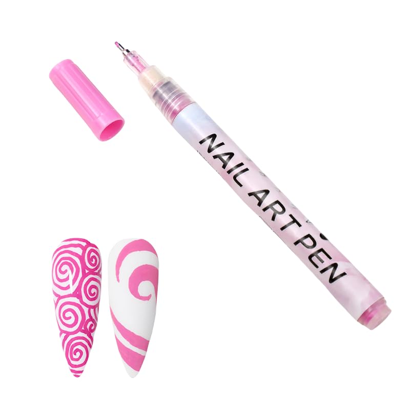 Nail Polish Pen, 1 PCS Nail Art Pen, Nail Pencil, DIY Drawing Painting Pen, for Nails DIY (Pink 0.5mm)