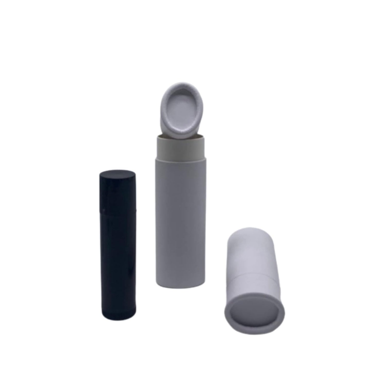 GreenWay 0.5oz / 15g Kraft Paperboard Lip Balm Tubes with Lids - 12 Pack Lip Gloss Tubes Refillable DIY Cosmetic Containers – Oval Shaped Lip Balm Containers Empty Holder Tubes - White