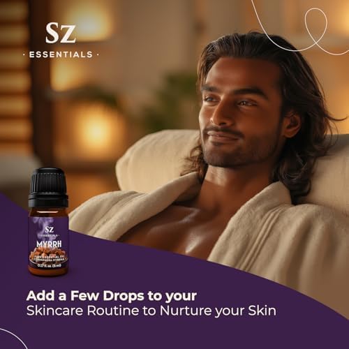 5-Year Aged Myrrh Premium Essential Oil – Rich, Earthy Aroma | Pure & Natural for Aromatherapy & Wellness - Therapeutic Grade & Vegan - 100% Pure and Natural - Undiluted - 0.17 fl oz.