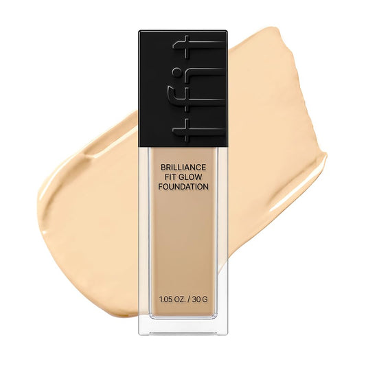 Brilliance Fit Glow Foundation - Full Coverage for Dry & Normal Skin, Radiant Finish, Long-lasting & Lightweight, Korean Makeup, 1.02 Fl Oz (W01 Vanilla, 1.02 Fl Oz)