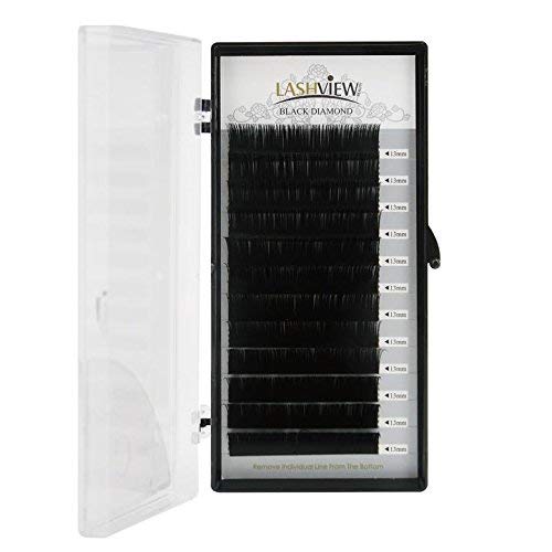 Lashview 0.20mm Ellipse Flat False Eyelash Extensions Extremely Soft Application-friendly Lashes C Curl 13mm