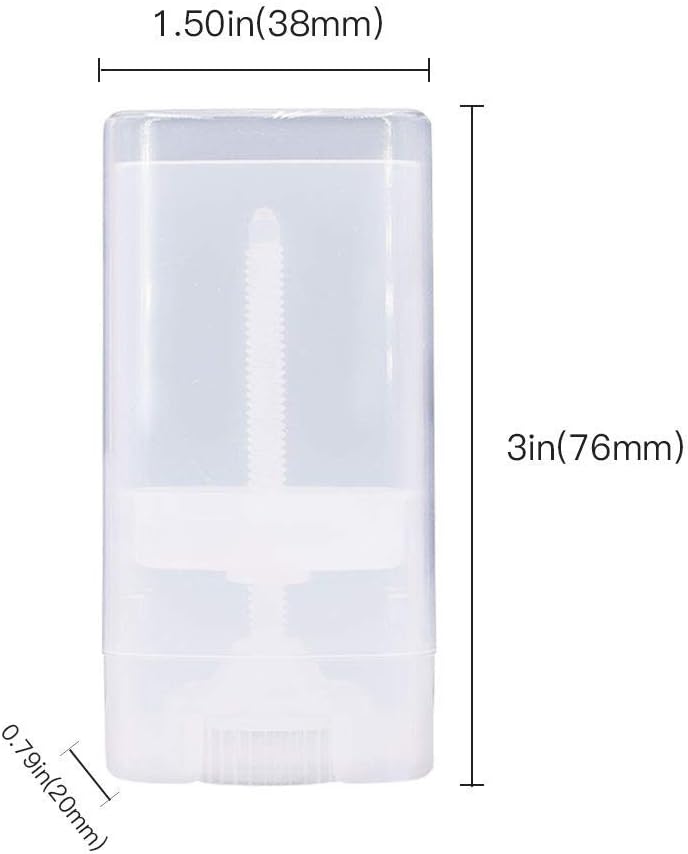 3 Pack Clear Plastic Oval Deodorant Containers - 15ml Twist-Up Lip Balm Tubes for DIY Lipstick, Crayon, Chapstick, and Aromatherapy-BPA Free,Empty Reusable Tubes with Caps for Beauty and Personal Care