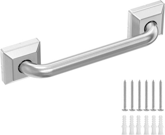 9 Inch Bathroom Grab Bar, Anti Slip Square Shower Bars Safety, 304 Stainless Steel Shower Handles,Hand Rails for for Children, Senior, Elderly, Handicap