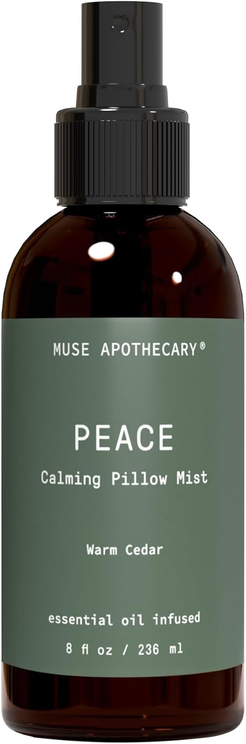 Muse Apothecary Pillow Ritual - Botanical Collection - Calming and Relaxing Pillow Mist, Linen and Fabric Spray - Infused with Natural Aromatherapy Essential Oils - 8 oz, Warm Cedar