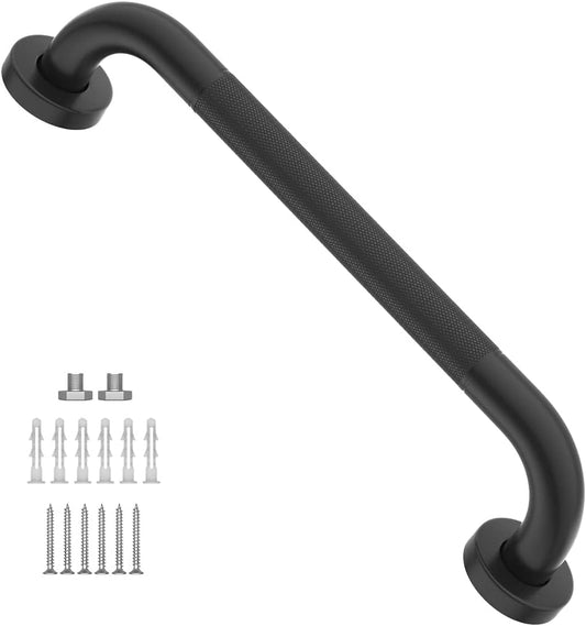 20 Inch Anti Slip Shower Grab Bar Oil Rubbed Black 1.25" Diameter,Munzong Bathroom Grab Bar, Knurled Bathroom Balance Bar,Safety Hand Rail Support Handicap Elderly Senior Assist Bath Handle