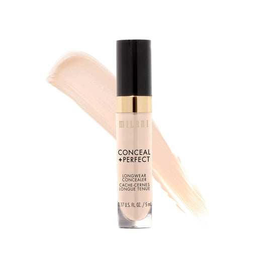 Milani Conceal + Perfect Longwear Concealer - Pure Ivory (0.17 Fl. Oz.) Vegan, Cruelty-Free Liquid Concealer - Cover Dark Circles, Blemishes & Skin Imperfections for Long-Lasting Wear