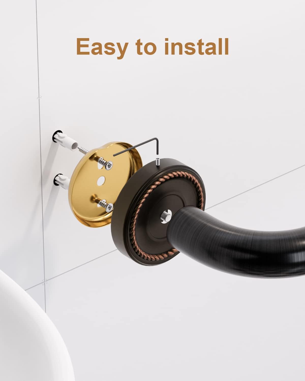 20 Inch Bronze Shower Grab Bar Oil Rubbed Black, Munzong Antique Brass Bathroom Grab Bar w/Anti-Slip Knurled Grip, Bathroom Balance Bar, Safety Handrail Support, Injury Elderly Senior Assist Handle