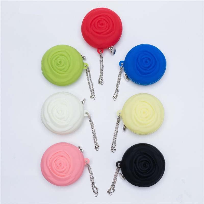 Menstrual Period Cup Case Storage Bag | Rose Design + Silicon Material | Easy to carry, clean, and use | Metal Chain attached | Multi-use for small items (Cup not included) Green