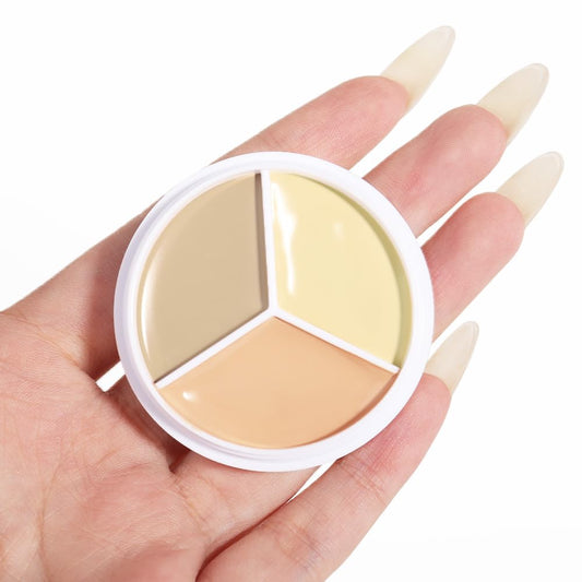 Kaely Tri Color Concealer Pot,Color Correcting Concealer for Dark Circles Spots,3 Color Cream Concealer Full Coverage,Foundation Contour Makeup Palettes,under Eye Brightener corrector de ojeras,03