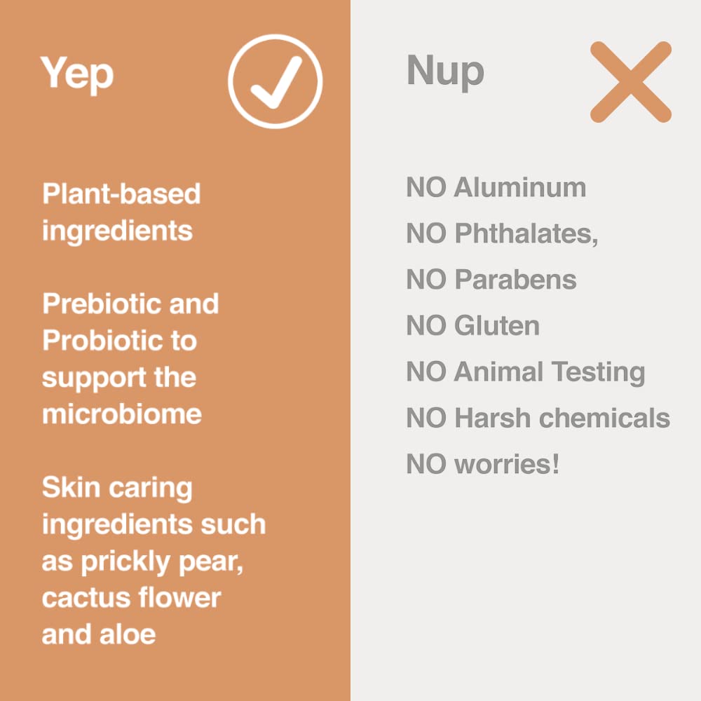 Hume Supernatural Aluminum Free Deodorant for Women & Men - Safe for Sensitive Skin - Probiotic, Plant-Based, Baking Soda Free, Aloe, & Cactus Flower, Anti Sweat, Stain & Odor - Amber Woods, 2 pack