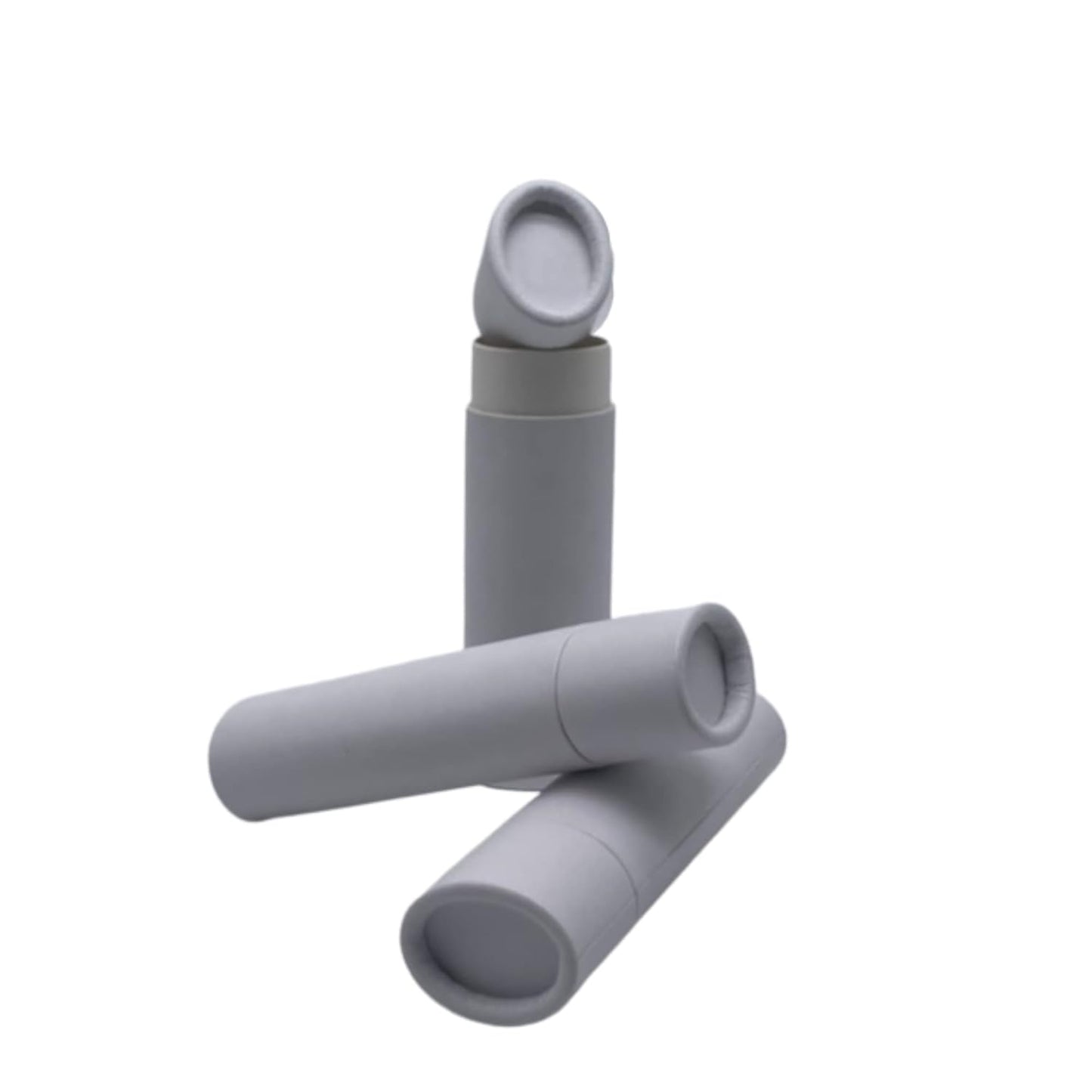 GreenWay 0.5oz / 15g Kraft Paperboard Lip Balm Tubes with Lids - 12 Pack Lip Gloss Tubes Refillable DIY Cosmetic Containers – Oval Shaped Lip Balm Containers Empty Holder Tubes - White