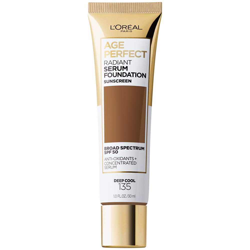 L'Oreal Paris Age Perfect Radiant Serum Foundation with SPF 50, Deep Cool, 1 Ounce