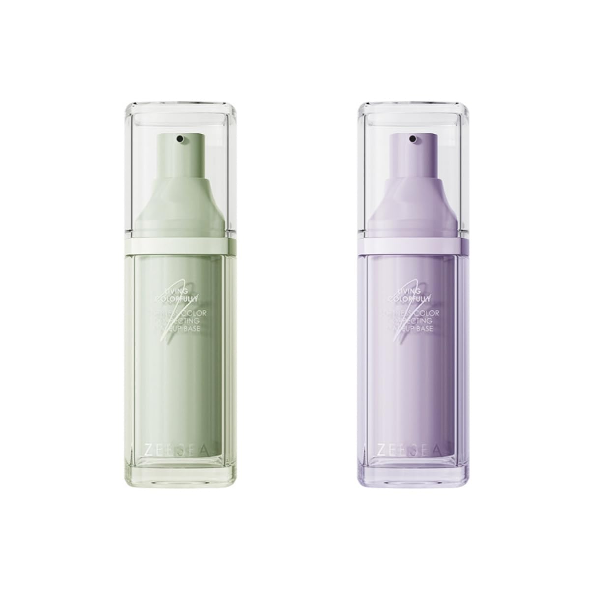 ZEESEA Correcting Face Primer for Brighten, Neutralizes Uneven Skin Tone and Facial Redness,Grips Makeup Base for Long-Lasting Wear,Cruelty-Free, Purple &Green