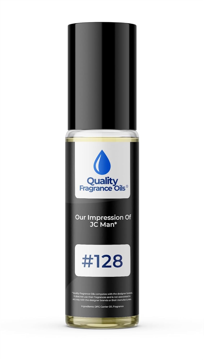 Quality Fragrance Oils' J. Choo Man Impression #128 | Long-Lasting Perfume Oil, Alcohol-Free, Strong Scent, 10ml Roll-On | Affordable Alternative to Designer Fragrances