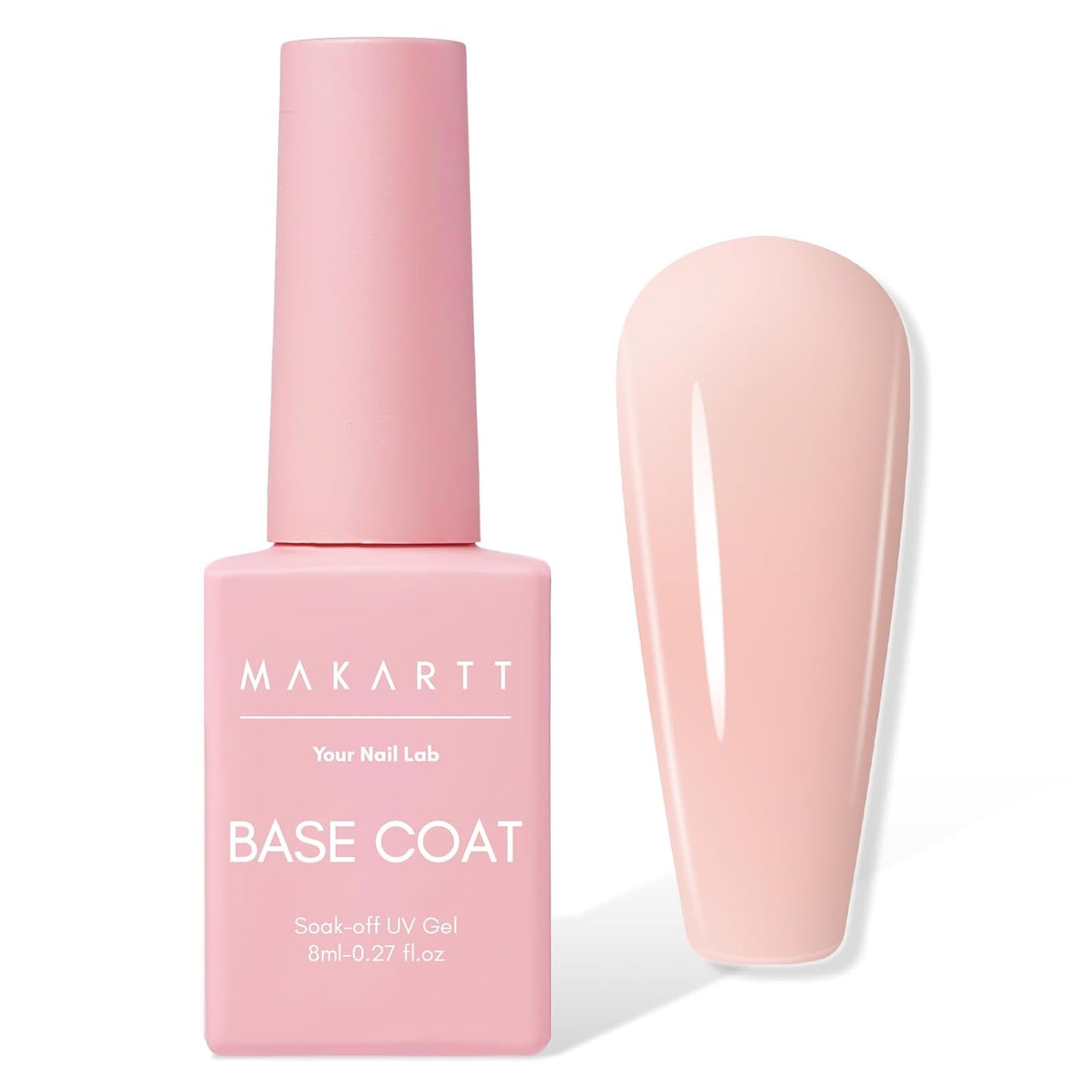 Makartt Rubber Base Gel Polish: Natural Nude Fall Winter 8ML Soak Off UV LED Foundation Gel for Salon DIY Nail Art Designs Home(Sun-Kissed Sands)