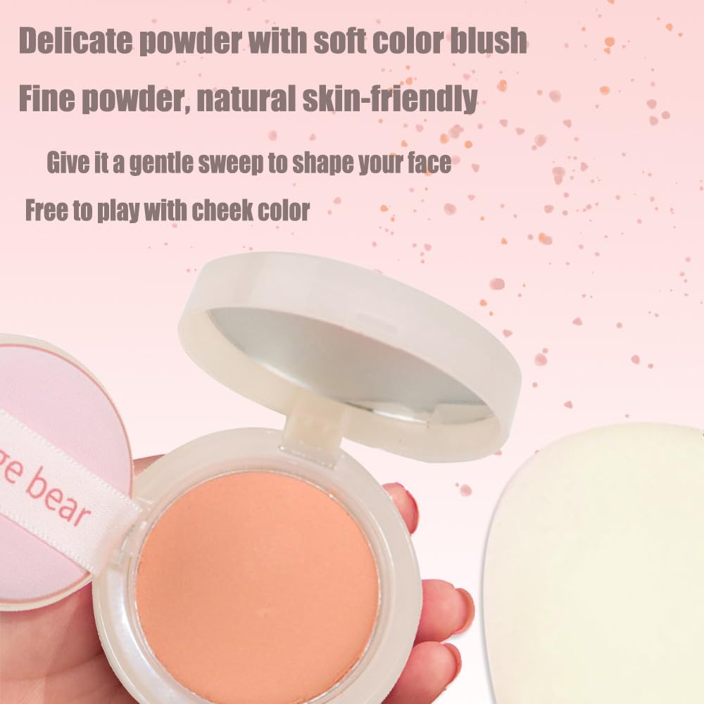 Silky Matte Blush,Blush Powder for Cheeks,Long-Lasting, Natural Look, Powder Blush Palette, Complements All Skin Tones