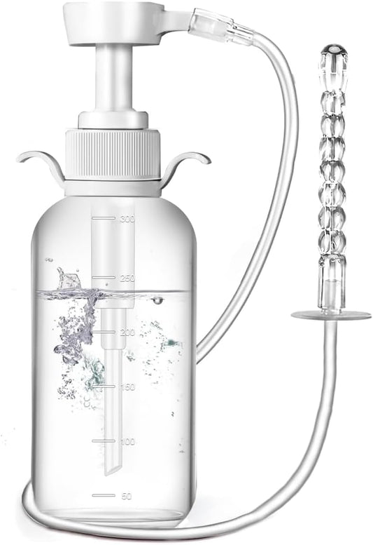 Vaginal Douche Cleaner - Anti Back-Flow Anal Douche Vagina Cleaning Kit, Enema Kit for Colon Cleansing,Manual Pressure and Nozzle Tips Enemas for Vaginal Douche for Women (330ML)