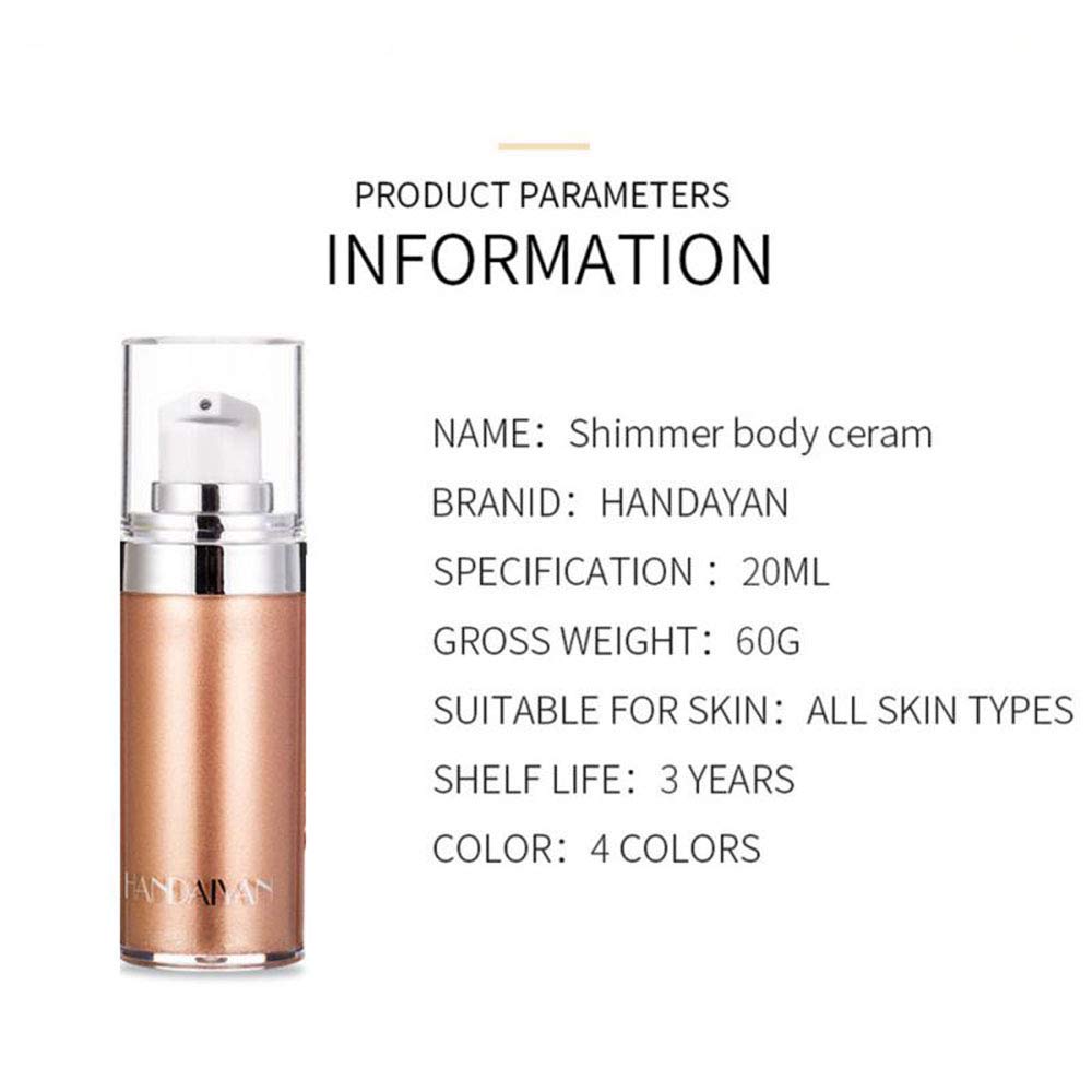 Body Face Luminizer Highlighter Cream Spray Liquid Bronzer Illuminator Glow Glistening Makeup Foundation (#4 Golden Brown)