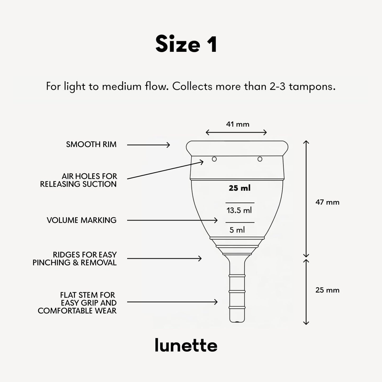 Lunette Menstrual Cup – Best Reusable Period Cup – Wear for 12 Hours and Reuse up to 10 Years, Violet Size 1 for Light to Moderate Flow