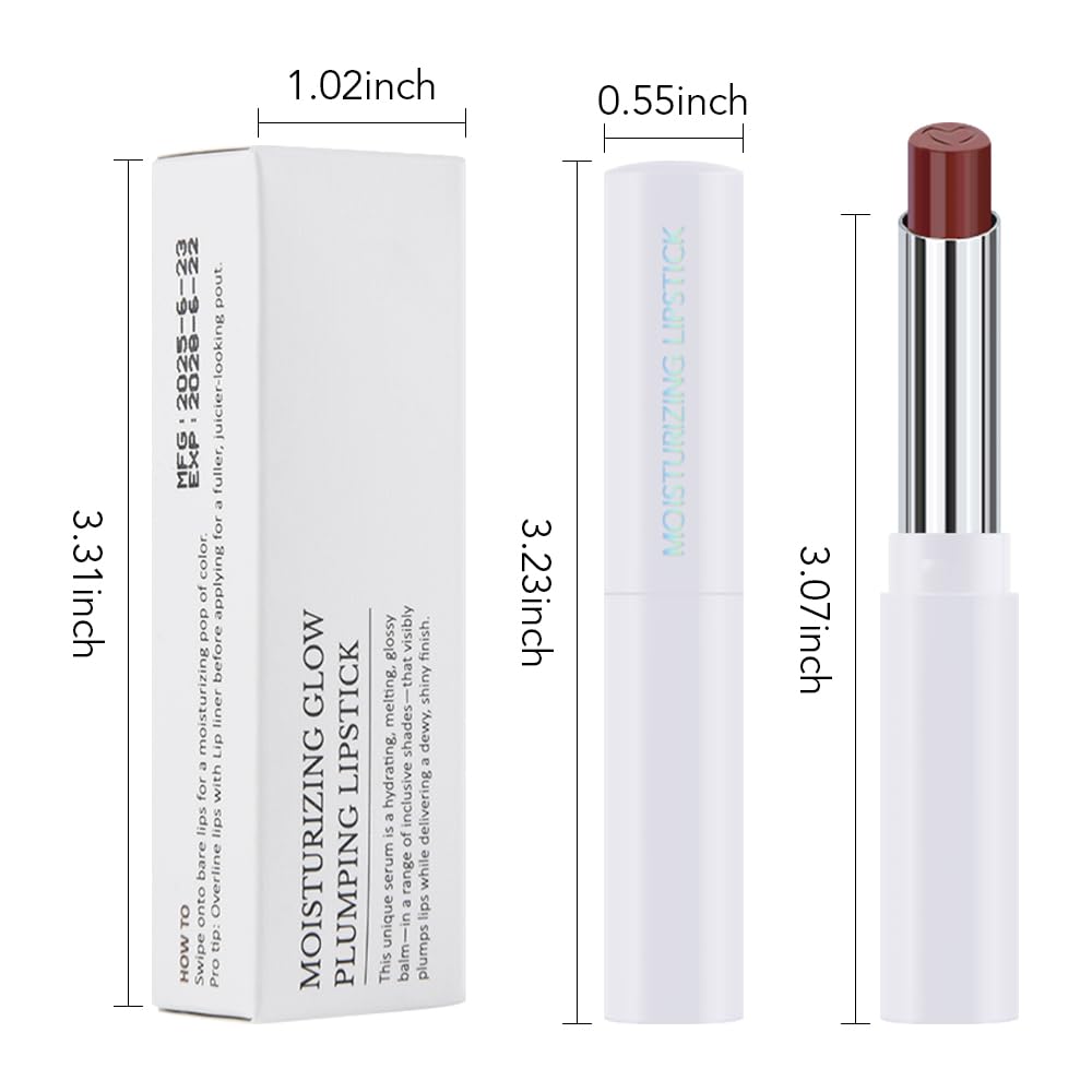 1Pcs Tinted Lip Balm Moisturizing Lipstick – Waterproof Hydrating Matte Lip Balm for Women, Creamy Natural Color Stain for Dry Lips, Soft Matte Finish with Subtle Scent (#05 Deep Cherry Brown)
