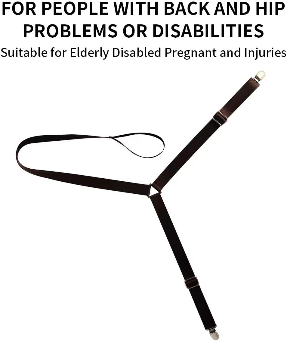 Pants Wearing Assist Clip and Pull Dressing Aids Tool Device No Need Bend for Elderly Disabled Pregnant Injuries Pants Helper（Brown)