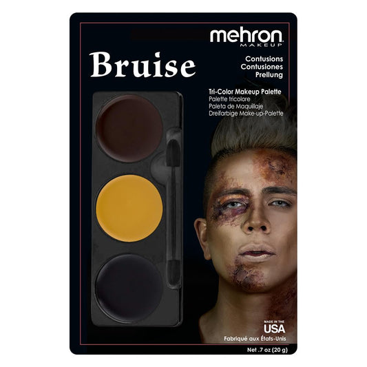 Mehron Makeup Tri-Color Character Makeup Palette | Halloween, Special Effects and Theater Cream Makeup FX Palette | Face Paint Makeup .7 oz (20 g) (BRUISE)