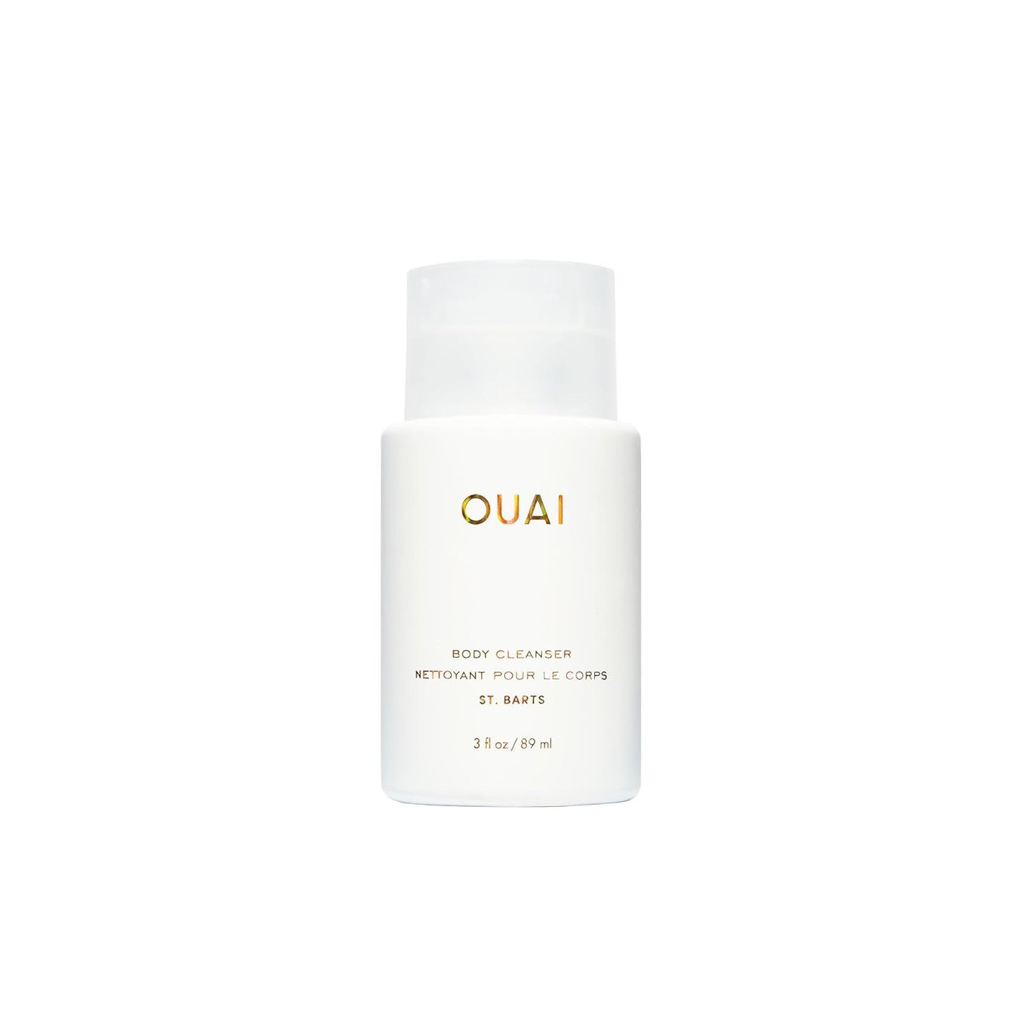 OUAI Body Cleanser, St. Barts Travel Size - Foaming Body Wash with Jojoba Oil & Rosehip Oil to Hydrate, Balance & Soften Skin - Paraben, Phthalate & Sulfate Free Skin Care Products (3 fl oz)