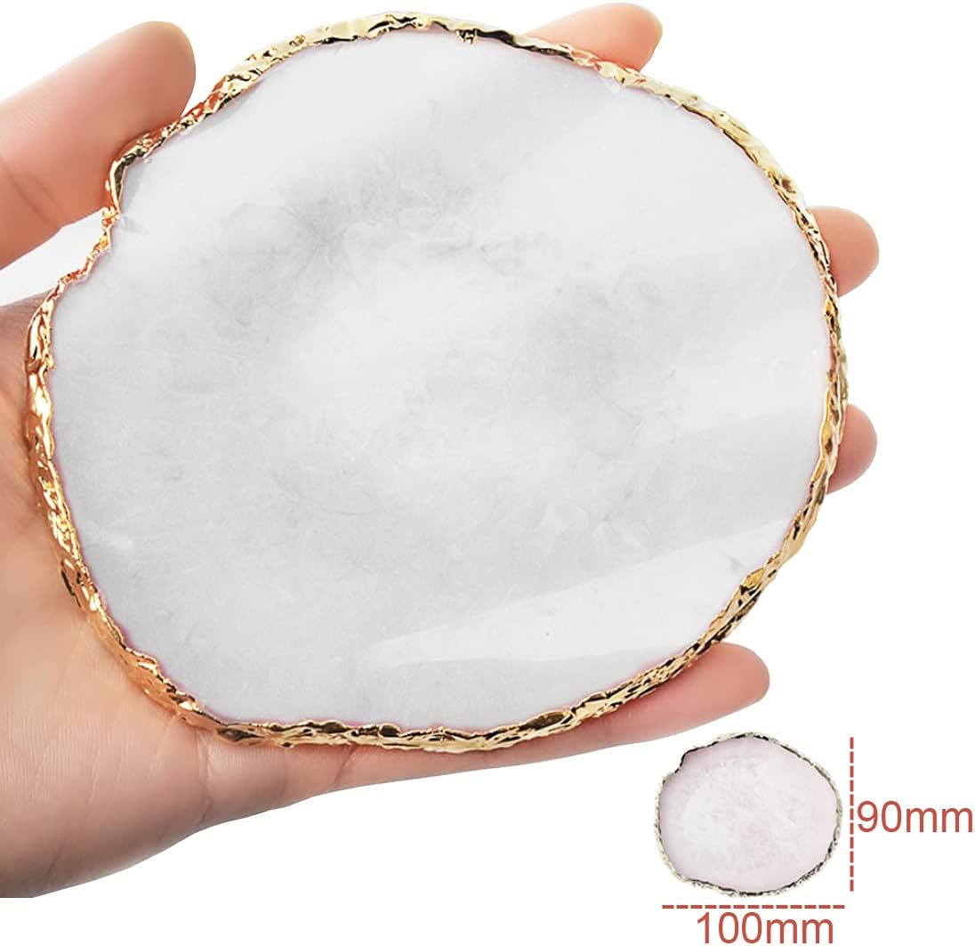 Resin Nail Art Palette, Nail Painting Mixed Color Palette, Gilded Edge Nail Gel Color Makeup Display Board Pallet (White)