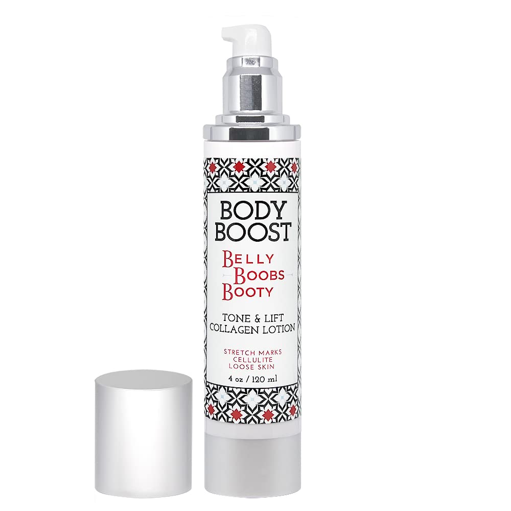 Body Boost NYC Tone and Lift Collagen Lotion- Strengthen and Firm Loose Skin and Stretch Marks- Pregnancy Safe