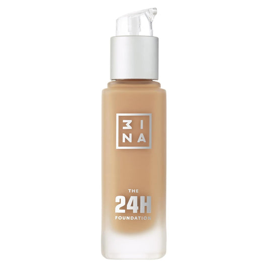 3INA The 24H Foundation 645-24H Long-Wearing Formula - Medium To High Buildable Coverage - Smooth Matte Finish - Expanded Shade Selection - Waterproof, Cruelty Free, Vegan Makeup - 1.01 Oz