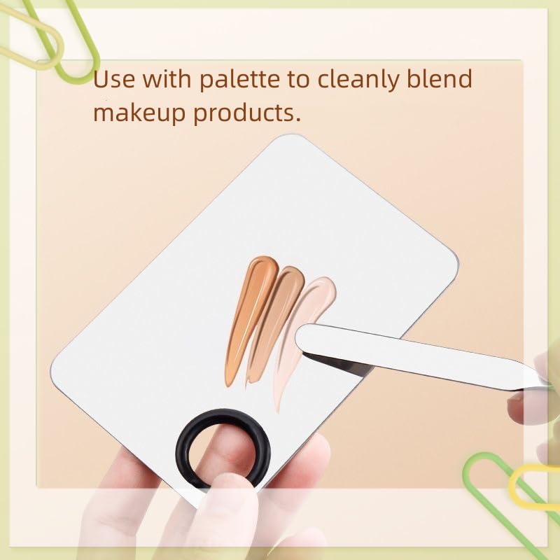 Stainless steel make-up spatula and tray set Make-up spatula Foundation stick Special make-up tray Nail art tray Nail art tools, Silver