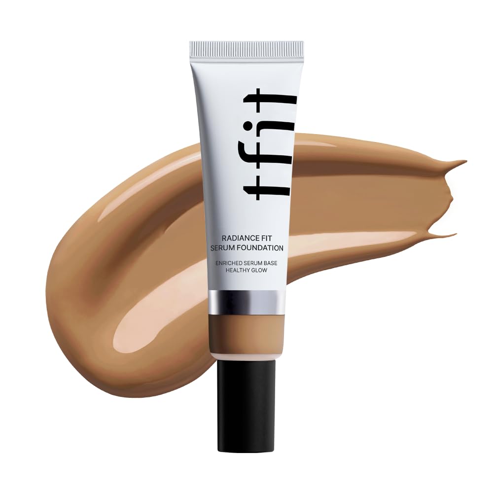 TFIT Radiance Fit Serum Foundation - Flawless Coverage, Dewy finish, Long-lasting, Lightweight, Korean Makeup,1.05 Oz. (N05 Toffee, 1.05 Oz.)
